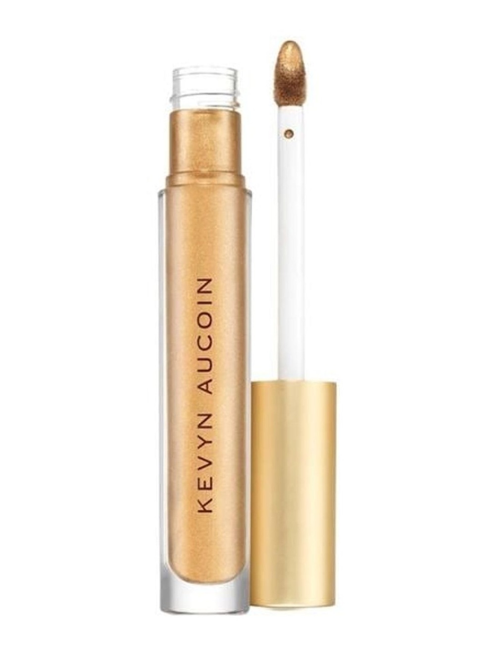 Kevyn Aucoin Molten Lip Color topcoat in Metallic Gold